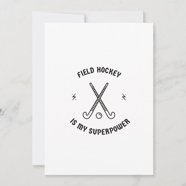 Tarjeta Festiva El hockey es mi superpotencia (Anverso)
