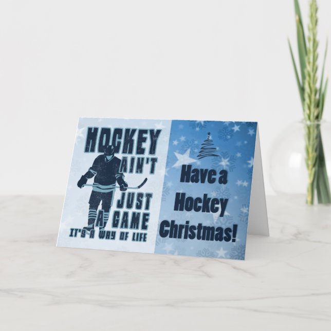 Tarjeta Festiva El hockey no es sólo una carta de Navidades de jue (Anverso)