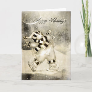 Tarjeta Festiva El hombre de nieve de ayer