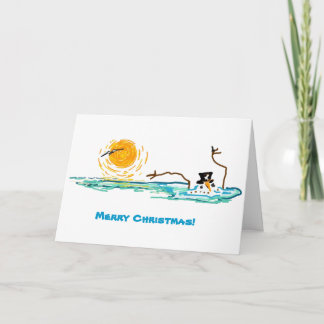 Tarjeta Festiva El hombre de nieve de Florida