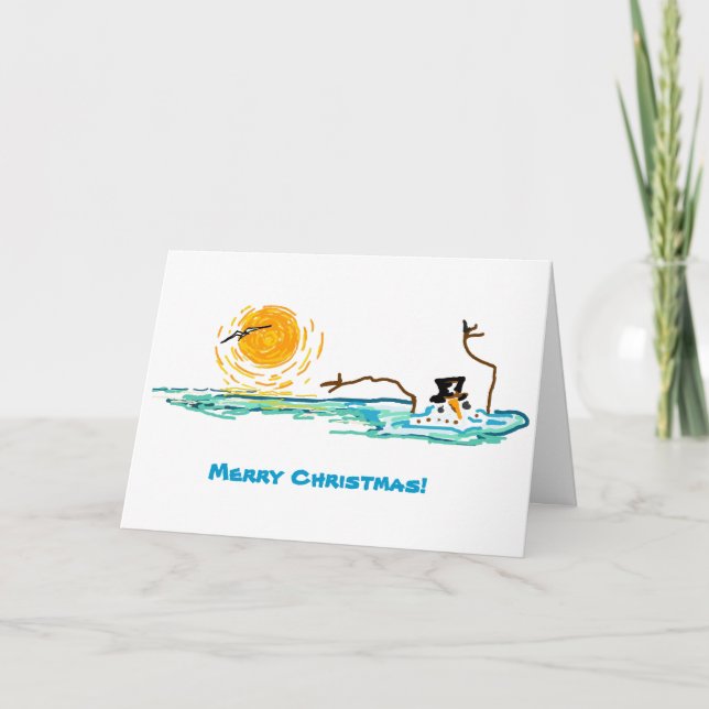 Tarjeta Festiva El hombre de nieve de Florida (Anverso)
