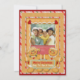 Tarjeta Festiva El hombre y la mujer del pan de jengibre saludan