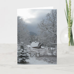 Tarjeta Festiva El invierno del río Hood Felices Fiestas!
