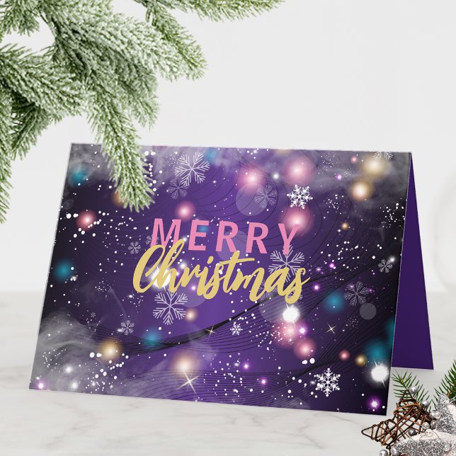 Tarjeta Festiva El invierno morado brillante Wonderland Feliz Navi (Subido por el creador)
