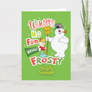 Tarjeta Festiva El invierno no es divertido sin la helada del muñe