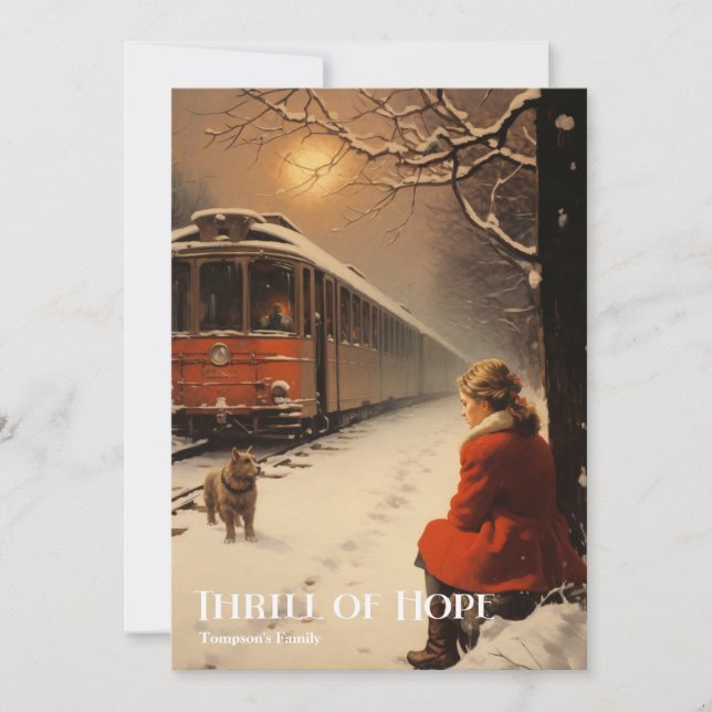 Tarjeta Festiva El invierno retro clásico y acogedor Thrill de la  (Anverso)