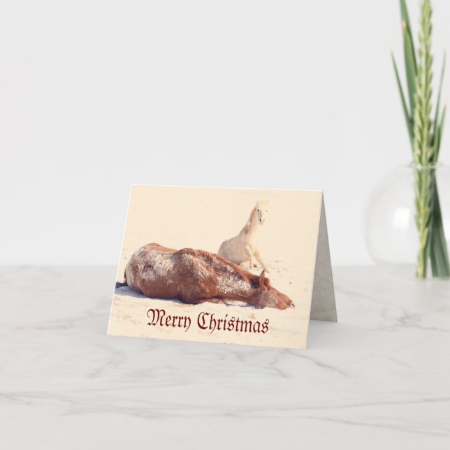 Tarjeta Festiva El invierno se pone en la nieve (Anverso)