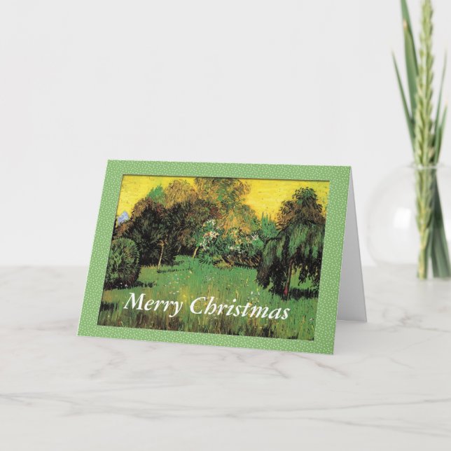 Tarjeta Festiva El Jardín del Poeta por Vincent van Gogh. (Anverso)