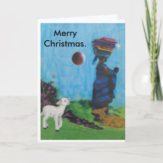 Tarjeta Festiva El Jesús Negro y la Madonna Negra.