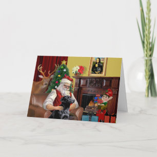 Tarjeta Festiva El Labrador de Santa (Negro)