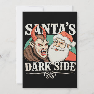 Tarjeta Festiva El lado oscuro de Santa Krampus Krampusnacht Navid