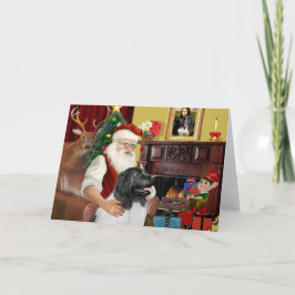 Tarjeta Festiva El Landseer Newfie de Santa