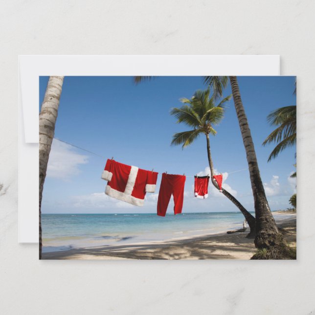 Tarjeta Festiva El lavadero de Santa en la playa (Anverso)