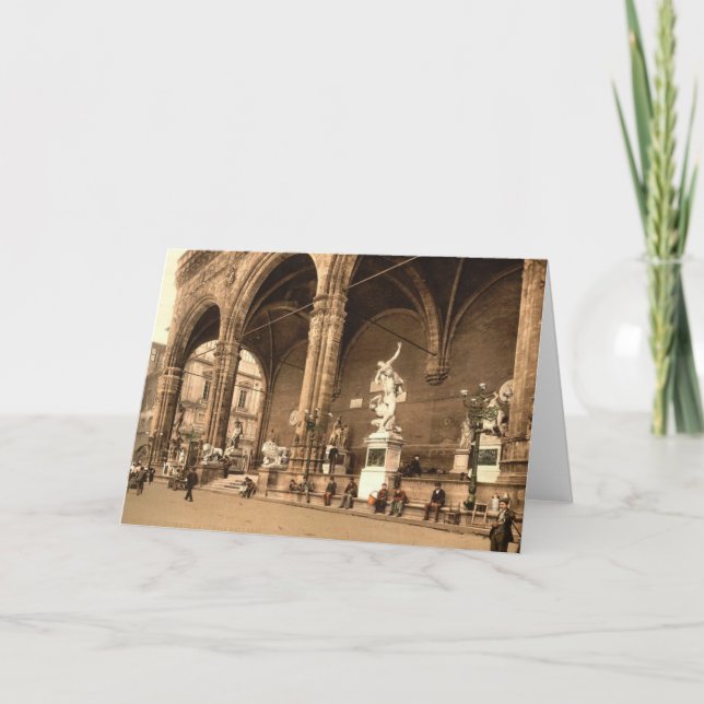 Tarjeta Festiva El Lodge de los Lancers. Florencia Italia. (Anverso)