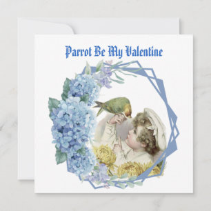Tarjeta Festiva El loro será mi niño/hijo de la flor azul de San V