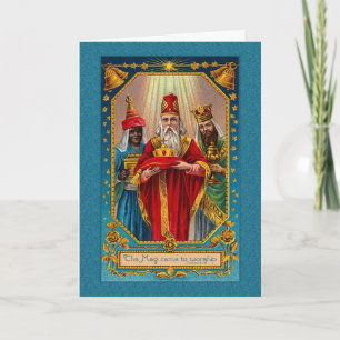 Tarjeta Festiva el magi llegó a adorar a los Navidades victorianos