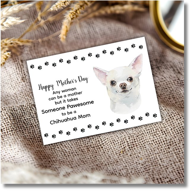 Tarjeta Festiva El maravilloso Día de la Madre Perro Chihuahua (Personalize the inside of the card, edit the text on card front if required.)
