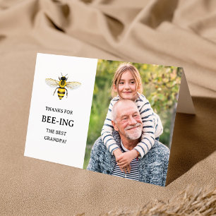 Tarjeta Festiva El mejor abuelo   Día de Abeja Cuta y Fotos Padre