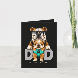Tarjeta Festiva El Mejor Papá Bulldog de Todos los Tiempos – Día d