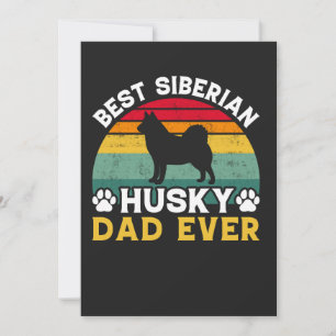 Tarjeta Festiva El mejor papá de Husky Siberiano de todos, tributo