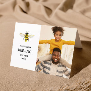 Tarjeta Festiva El mejor papá   Día de Abeja Cuta y Fotos Padre