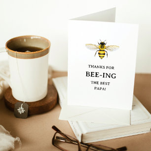 Tarjeta Festiva El mejor papá Elegante Día del Padre de Abejas C
