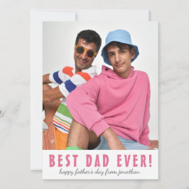 Tarjeta Festiva El mejor papá elegante simple de la historia | Fot