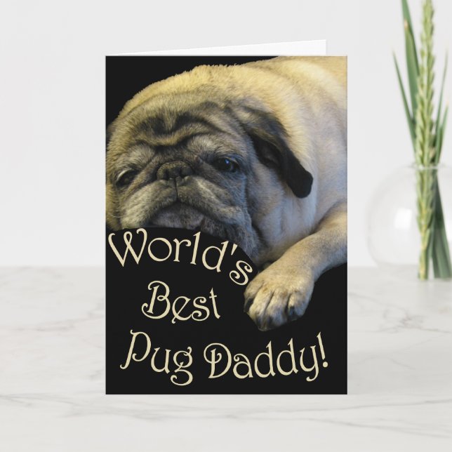 Tarjeta Festiva El mejor papá pug del mundo (Anverso)