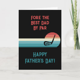 Tarjeta Festiva El Mejor Papá Retro Por Tema de Golf Día del Padre