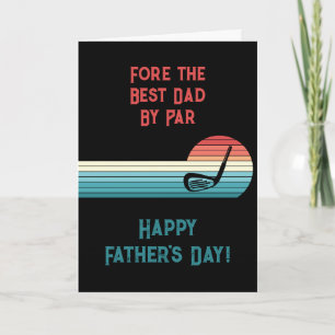 Tarjeta Festiva El Mejor Papá Retro Por Tema de Golf Día del Padre