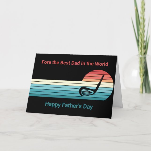 Tarjeta Festiva El mejor tema divertido del golf de papá (Anverso)