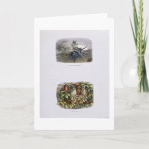 Tarjeta Festiva El mensajero de la reina de hadas, y duende y