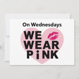 Tarjeta Festiva El miércoles nos ponemos rosa divertido San Valent