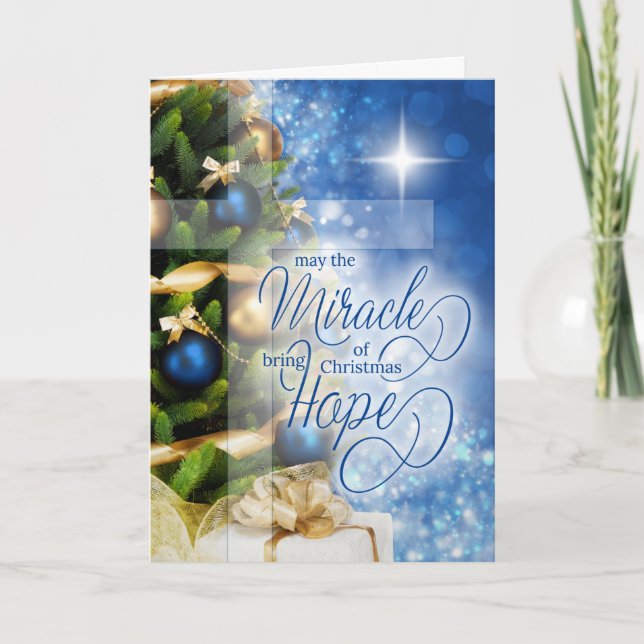 Tarjeta Festiva El milagro de los Navidades cristianos trae espera (Anverso)