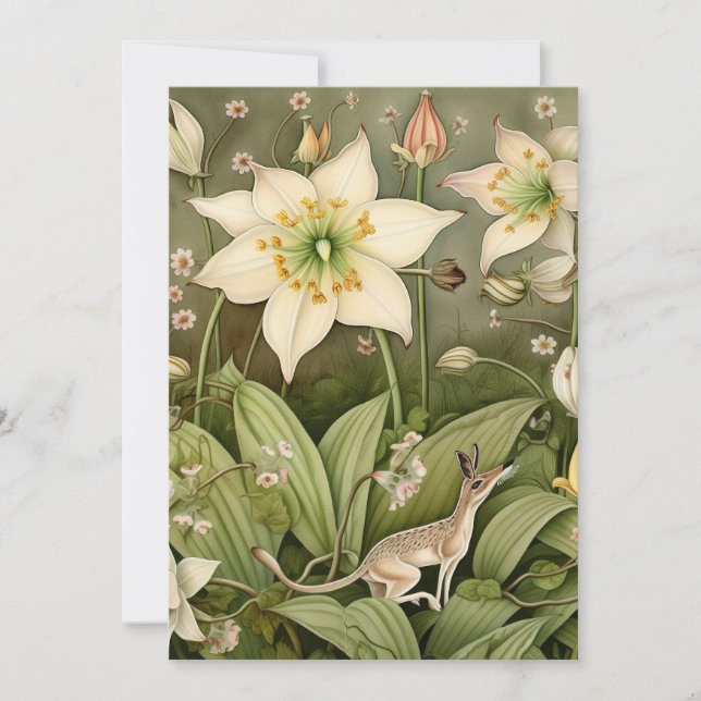 Tarjeta Festiva El mítico mundo del ratón de ciervo sacudido (Anverso)