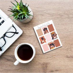 Tarjeta Festiva El moderno día artístico de la mujer/mes negro her