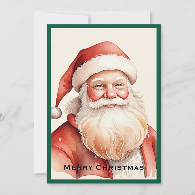 Tarjeta Festiva El moderno y rústico retro clásico de Santa Claus (Anverso)