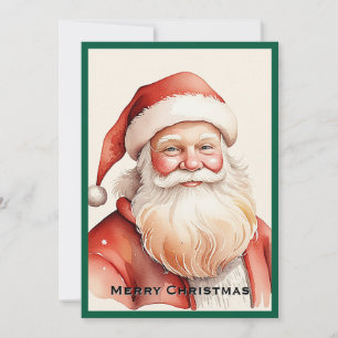 Tarjeta Festiva El moderno y rústico retro clásico de Santa Claus
