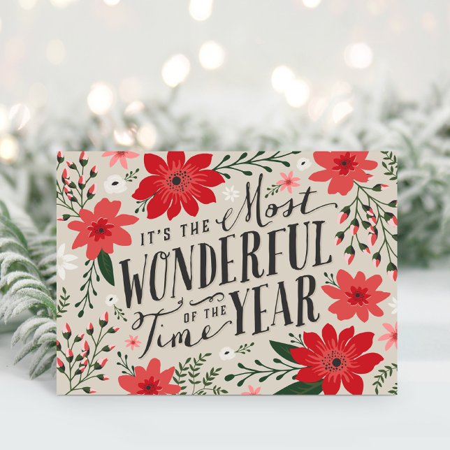 Tarjeta Festiva El momento más maravilloso de la floral navideña (Subido por el creador)