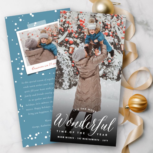 Tarjeta Festiva El Momento Más Maravilloso Del Año Foto Moderna (Subido por el creador)