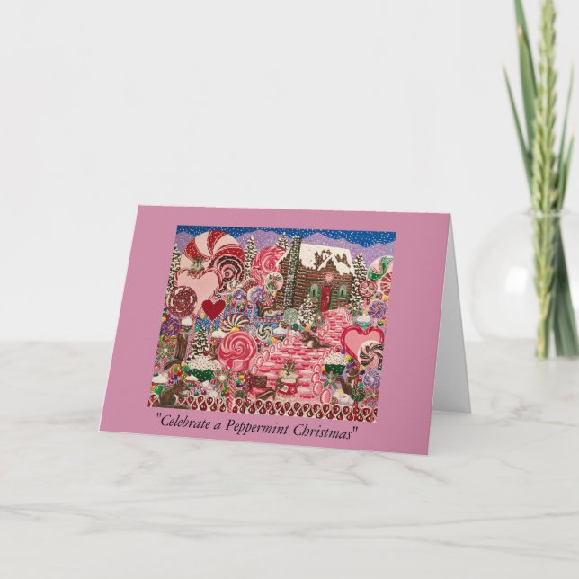 Tarjeta Festiva El mundo de Peppermint de la Sra. Elizabeth (Anverso)