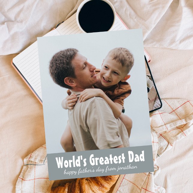 Tarjeta Festiva El mundo elegante saluda a papá | Foto del Día del (Subido por el creador)