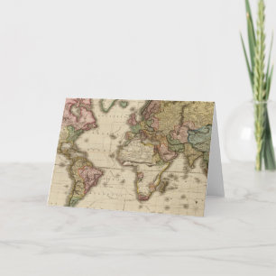Tarjeta Festiva El mundo sobre la proyección de Mercator