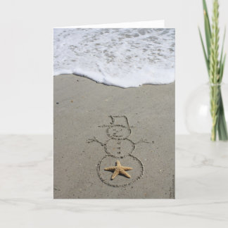 Tarjeta Festiva El muñeco de nieve de Beachwrite