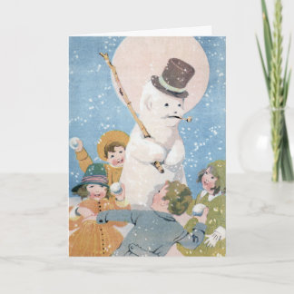 Tarjeta Festiva El muñeco de nieve de E. Dorothy Rees