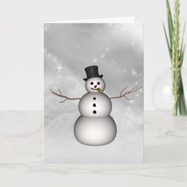 Tarjeta Festiva El muñeco de nieve de Linda (Anverso)