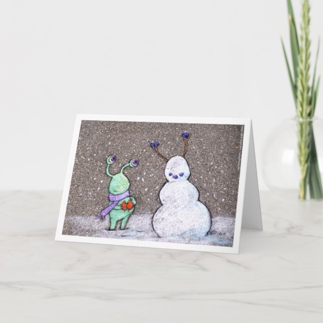 Tarjeta Festiva el muñeco de nieve de los sluggo (Anverso)