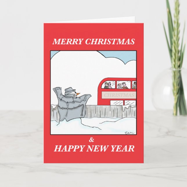 Tarjeta Festiva El muñeco de nieve el destellar (Anverso)