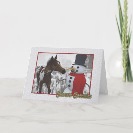 Tarjeta Festiva El muñeco de nieve y el curioso capricho