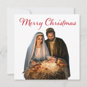 Tarjeta Festiva El Nacimiento con María, José y el niño Jesús
